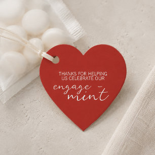 Heart Mint Engagement Thank You Favor Tags