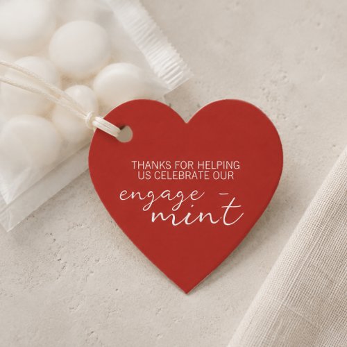 Heart Mint Engagement Thank You Favor Tags