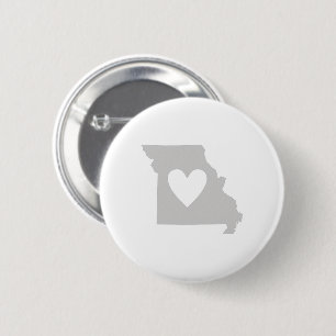 Heart Missouri Shaped Missourian Love Adore Grey Button