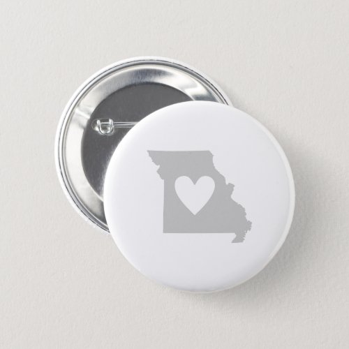 Heart Missouri Shaped Missourian Love Adore Grey Button