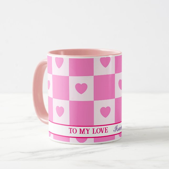 Heart Modern Pink Love Collection Mug (Front Left)