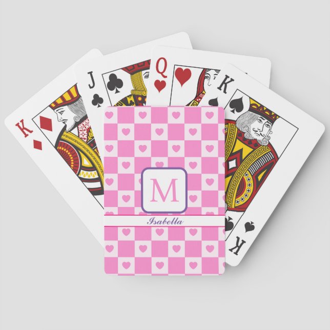 Heart Modern Pink Love Collection Poker Cards (Back)