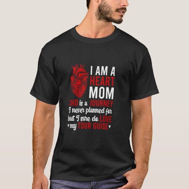 Heart Mom CHD Warrior Mother Congenital Heart Dise T-Shirt (Front)