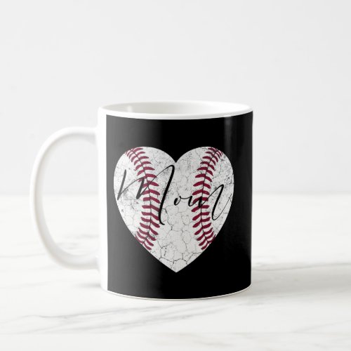 Heart Mom MotherS Day Baseball Softball Coffee Mug