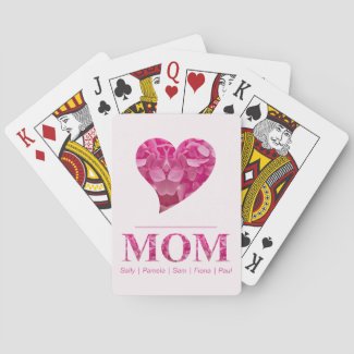 Heart MOM Pink Floral Letters Personalized Names