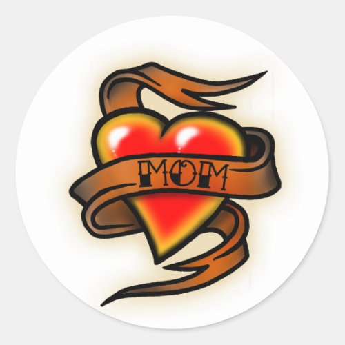 heart mom tattoo sticker