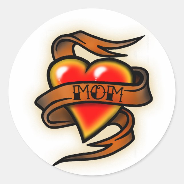 heart mom tattoo sticker (Front)