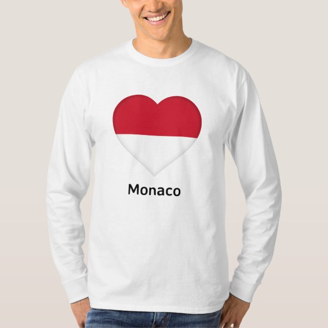 Heart - Monaco Flag T-Shirt (Front)