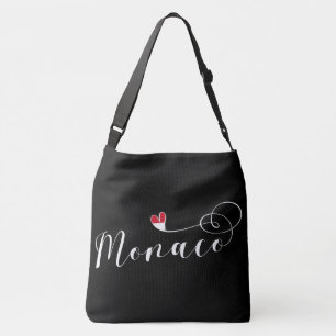 Heart Monaco, Monaco Flag, I Love Monaco Crossbody Bag