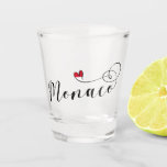 Heart Monaco, Monaco Flag, I Love Monaco Shot Glass