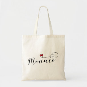 Heart Monaco, Monaco Flag, I Love Monaco Tote Bag