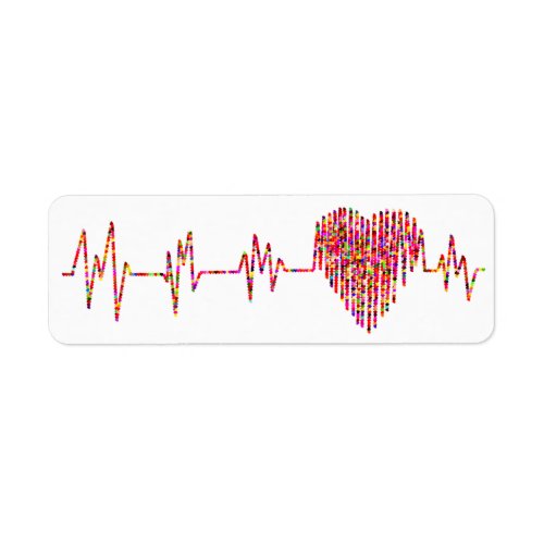 Heart Monitor Colorful EKG Label