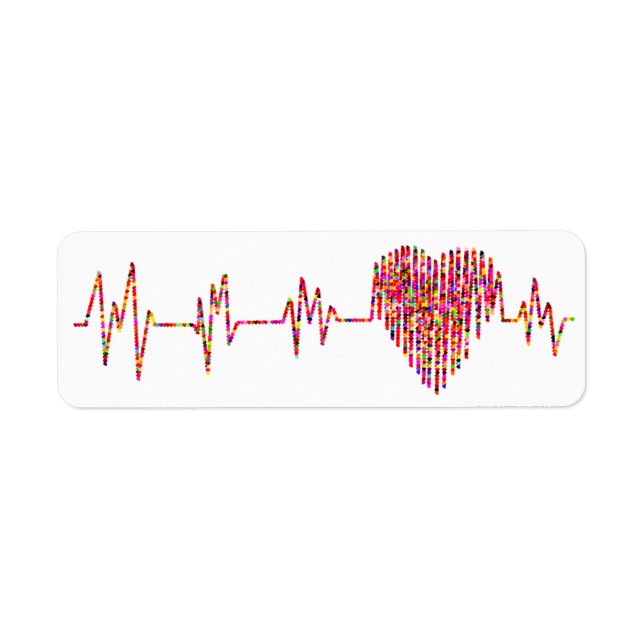 Heart Monitor; Colorful EKG Label (Front)