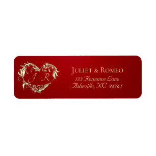 Heart Monogram Return Address - Red Label