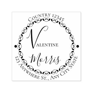 Heart Monogram Return Address Self-inking Stamp
