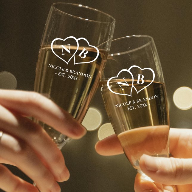 Heart Monogram Wedding Champagne Flute (Heart Monogram Wedding Champagne Flute
)