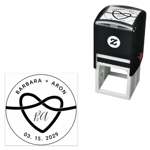 Heart Monogram Wedding Self_inking Stamp