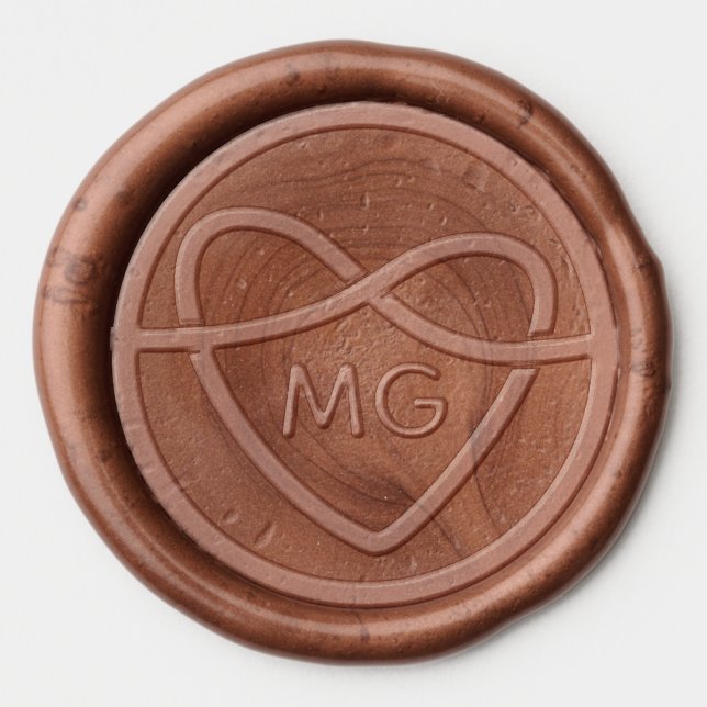 Heart Monogram Wedding Wax Seal Sticker (Front)