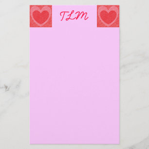 Heart Monogrammed Stationery
