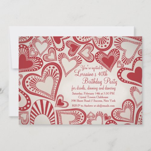 Heart Montage Red Invitation
