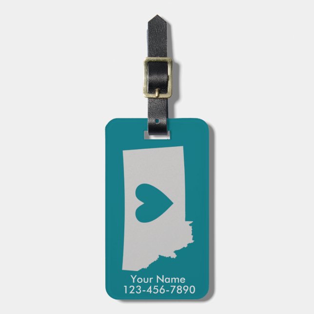 Heart Montana State Custom Luggage Tag (Front Vertical)