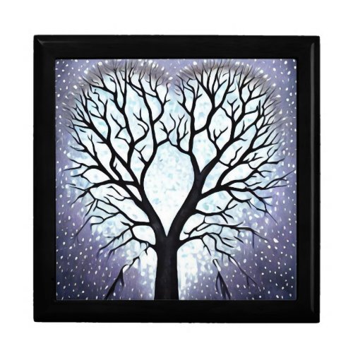Heart Moon Tree Silhouette Gift Box