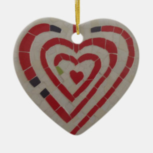 Heart Mosaic Cust. Merry Christmas Ornament
