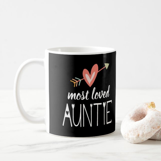 Heart Most Loved Auntie Coffee Mug (With Donut)