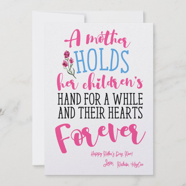 Heart Mother’s Day Card - Cute Mom Quote Printable (Front)