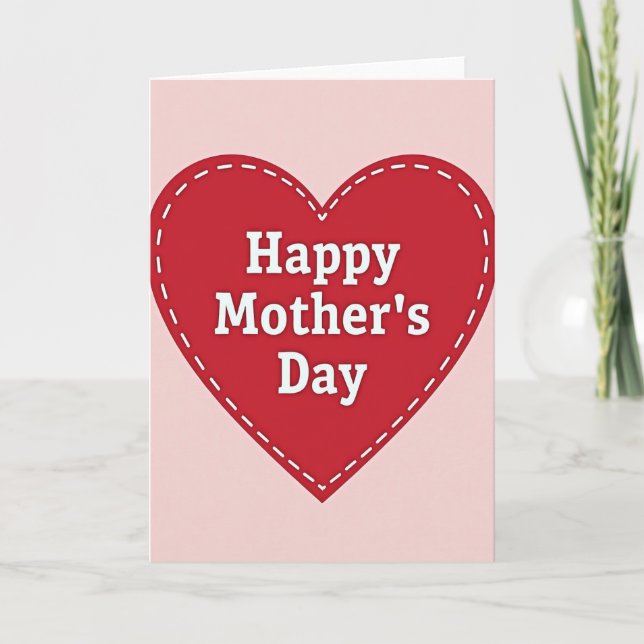 Heart Mothers Day Message Card (Front)