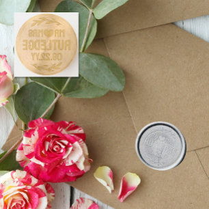 Heart Ms & Mr Last Name Wedding Date Gay Wax Seal Stamp