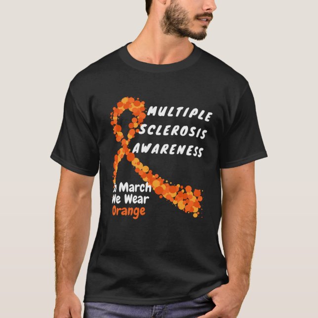 Heart MS Multiple Sclerosis Awareness March We Wea T-Shirt (Front)