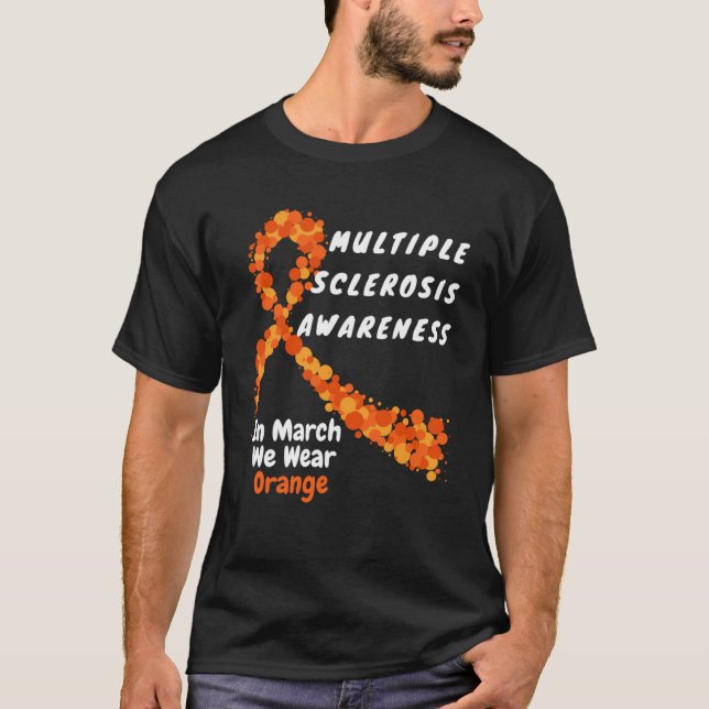 Heart MS Multiple Sclerosis Awareness March We Wea T-Shirt (Front)