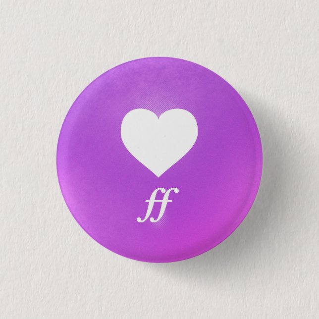 Heart Music Notation Love Language: Fortissimo Button (Front)