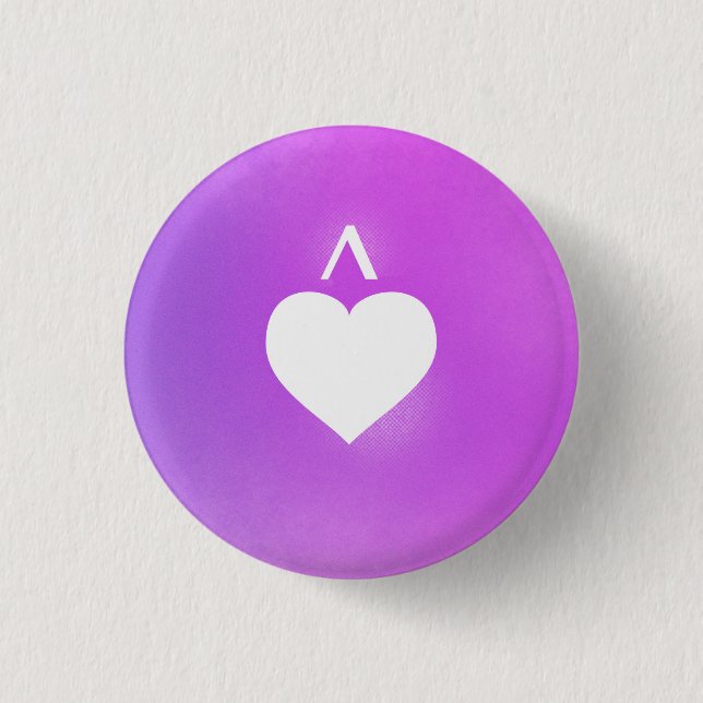 Heart Music Notation Love Language: Marcatto Button (Front)