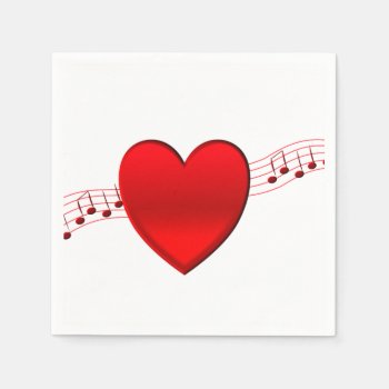 Heart Music Paper Napkin