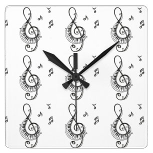 HEART MUSICAL NOTES CLOCK