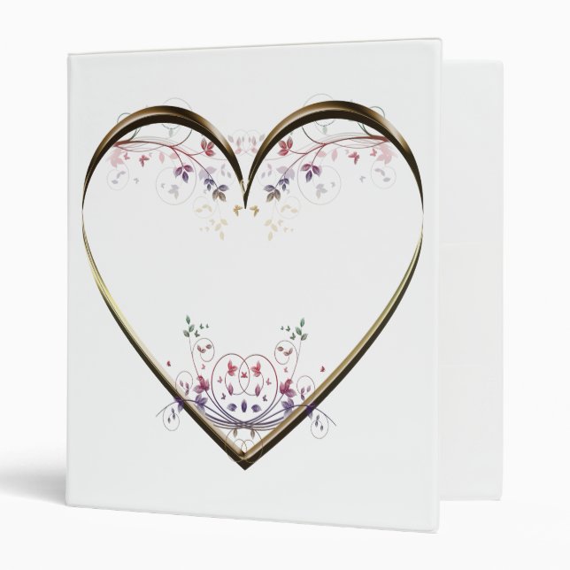 Heart n Flowers Custom 3 Ring Binder (Front/Inside)