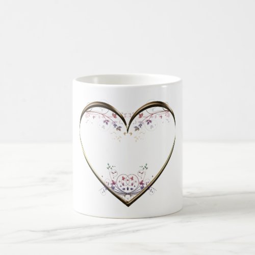 Heart n Flowers Custom Message Coffee Mug