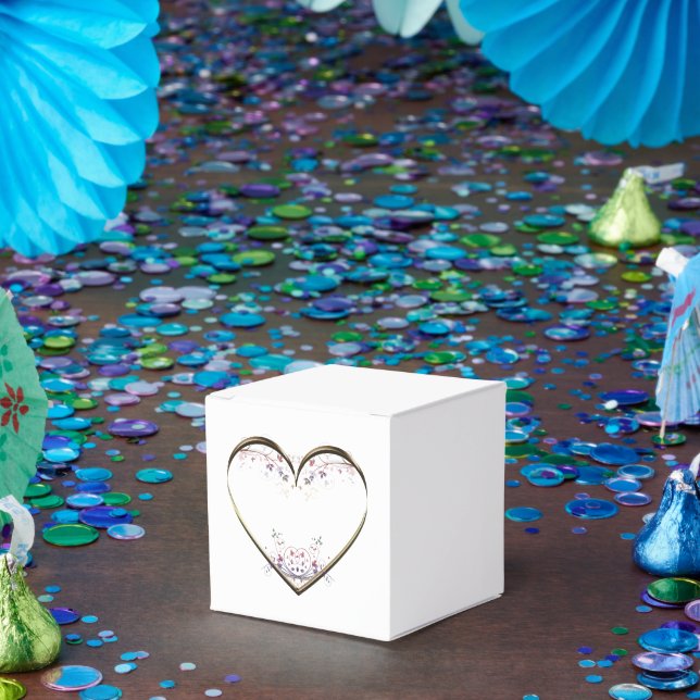 Heart n Flowers Custom Message Favor Boxes (Party)