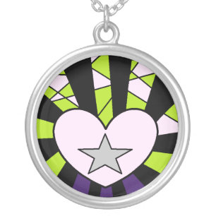 Heart N Star Necklace (Limeade)