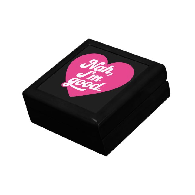 Heart Nah Im Good Anti Valentines Day Single Aware Gift Box (Side)