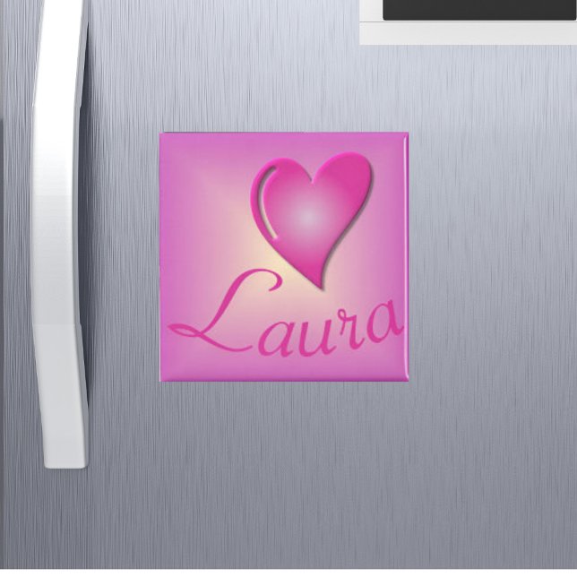 Heart Name Pink Personalized Magnet (Creator Uploaded)