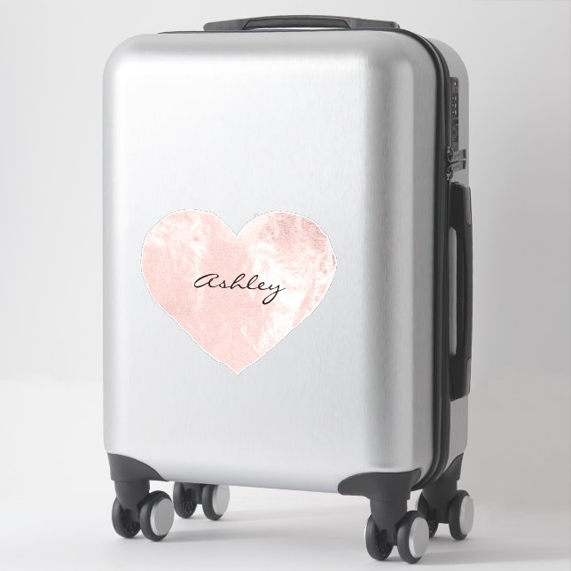 Heart Name Rose Gold Girly Bridal Sweet 16th Sticker (Suitcase)