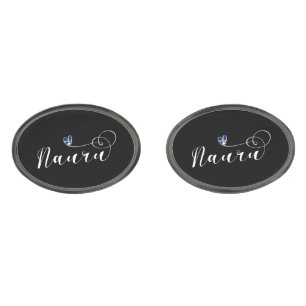 Heart Nauru Flag, I Love Nauru, Republic of Nauru Cufflinks