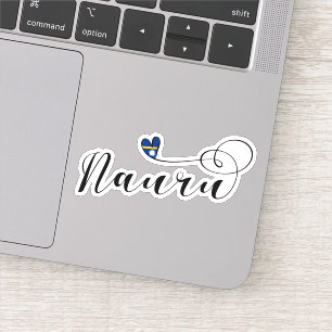 Heart Nauru Flag, I Love Nauru, Republic of Nauru Sticker