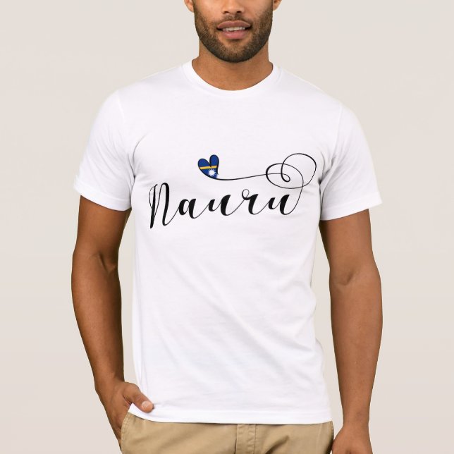 Heart Nauru Flag, I Love Nauru, Republic of Nauru T-Shirt (Front)