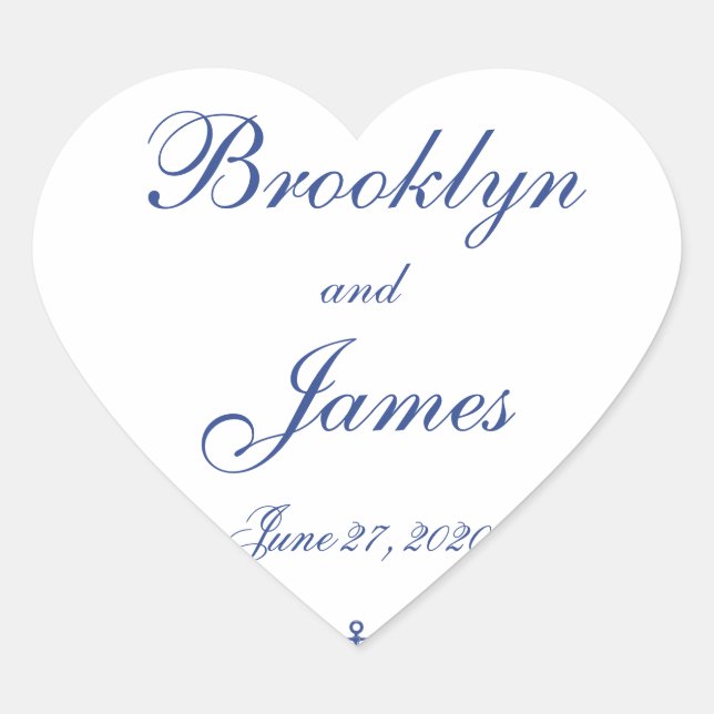 Heart Nautical Wedding Stickers (Front)