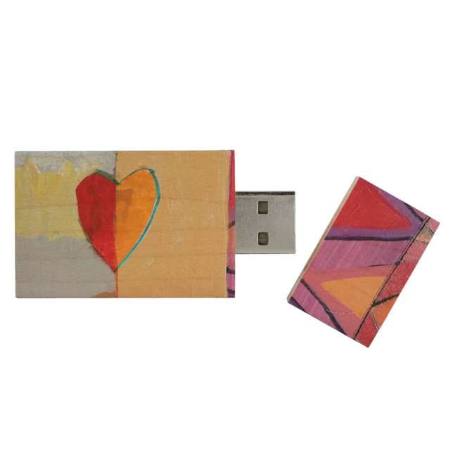 Heart Nectar Wood Flash Drive (Opened)