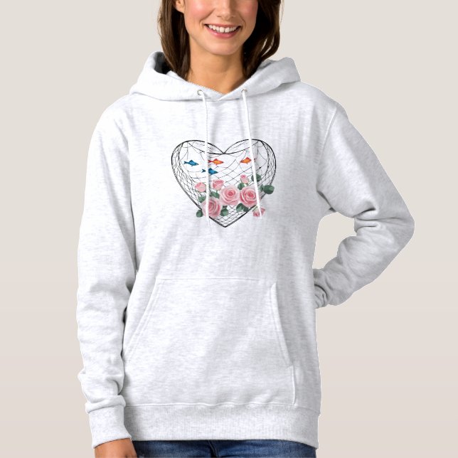 Heart Net Roses Hoodie (Front)